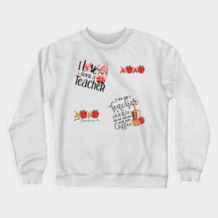 Retro Teacher Valentine Stickers Pack Crewneck Sweatshirt